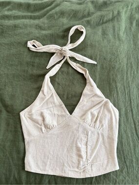 American Threads Beige Halter Tie-Back Camisole
